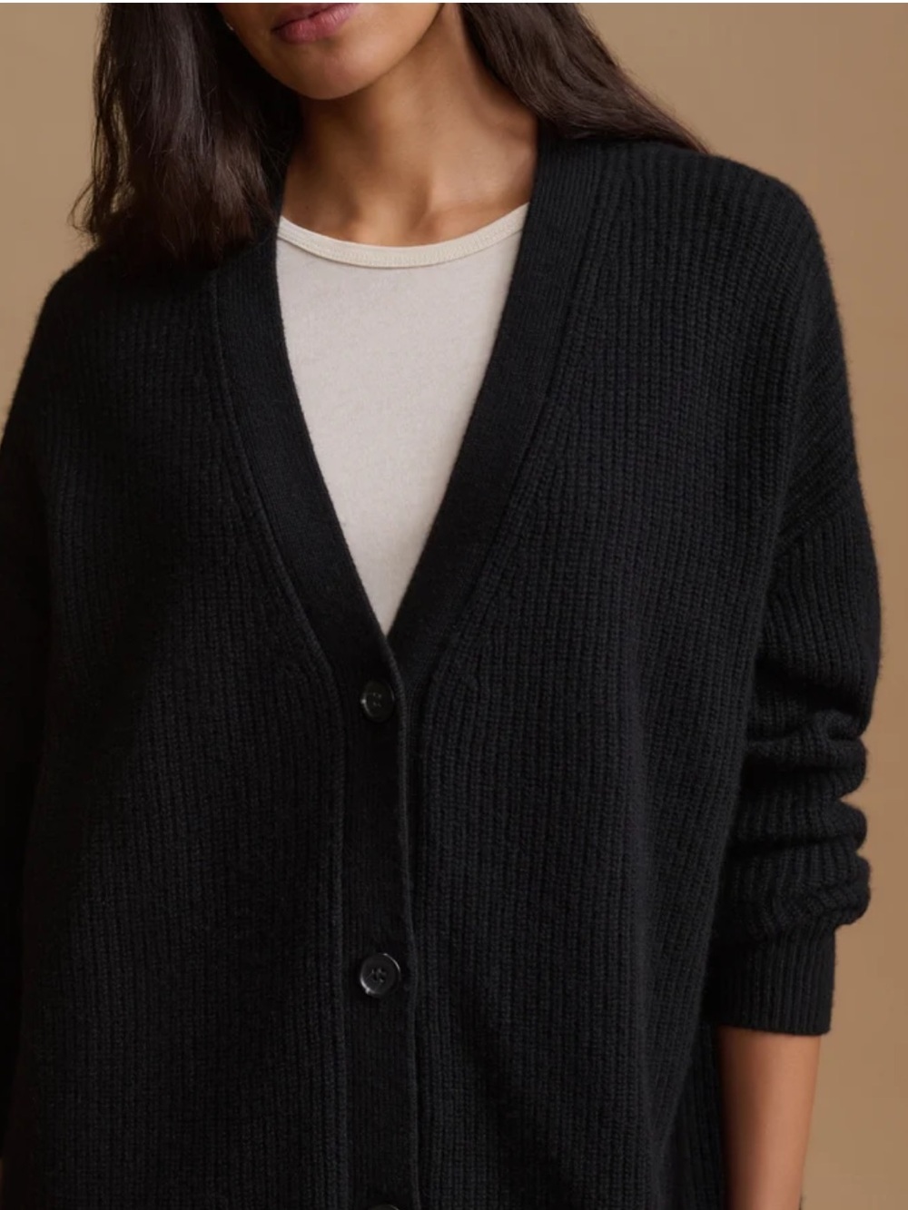 Jenni Kayne Cashmere Cocoon Cardigan in Black - Picture 2 of 11